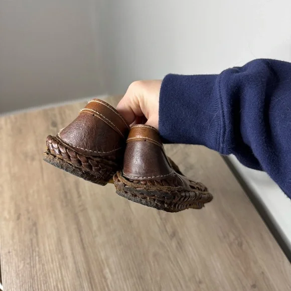 Mohinders Leather Woven Shoe in Walnut - Picture 8 of 10